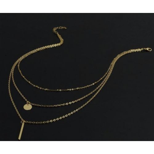 Share this product   Fashion Female Three-layer Metal Necklace-Gold