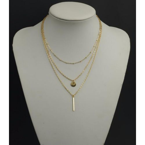 Share this product   Fashion Female Three-layer Metal Necklace-Gold