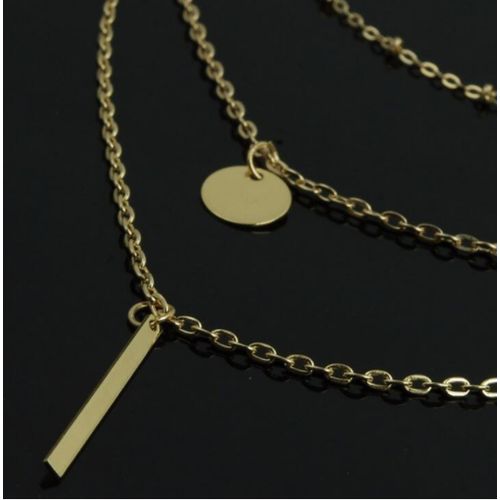 Share this product   Fashion Female Three-layer Metal Necklace-Gold