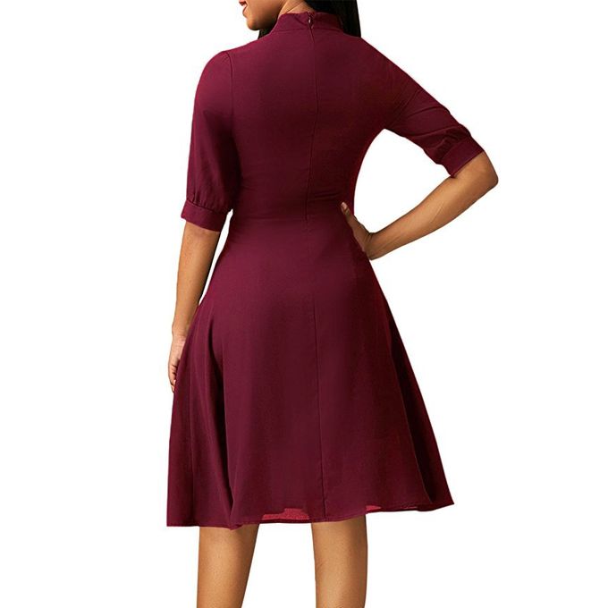 Fashion Ladies Dress Women Casual Half Sleeve Grown Evening Party Dress Chrismas