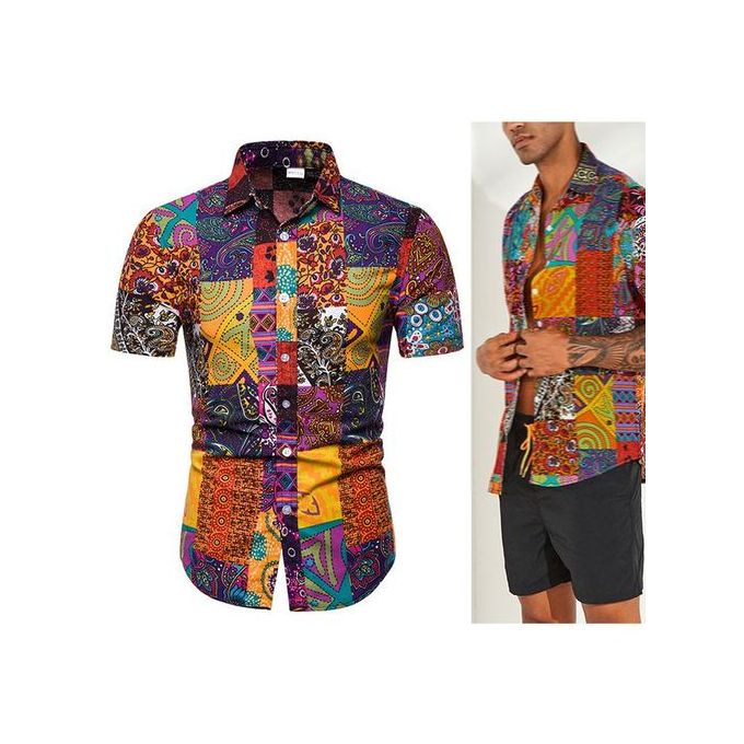 Share this product   Fashion Men's Casual Vintage Shirt Floral T-Shirts